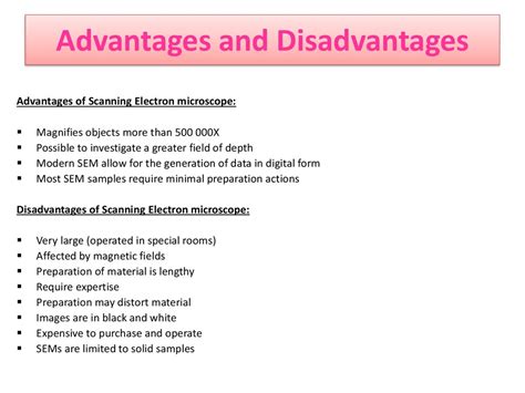 scanning electron microscope disadvantages|Advantages & Disadvantages of Scanning Electron .